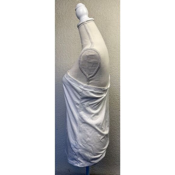 Boston Proper White Cotton/Modal Shirt Womens Casual Top One Shoulder Size M - Picture 2 of 9